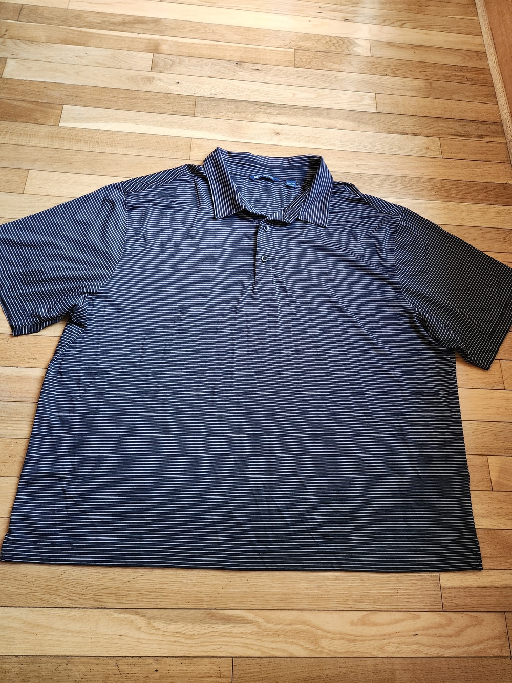 Cutter & Buck Men's Black Striped Performance Golf Polo Shirt, 3XB / 3TG